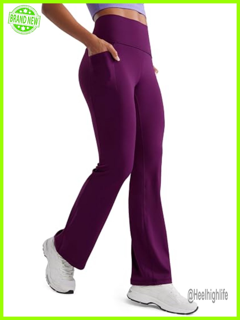 Butterluxe High Waist Flare Pants 31.5" Bootcut With Side Pockets Lounge Casual